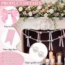 Riceshoot 2 Pack 6 ft Pink and White Bow Garland Banner with Pearl Chain, Pink Baby Shower Decor for Mother's Day Bow Decor, Coquette Party, Birthday, Bridal Shower, Wedding, Engagement, Graduation