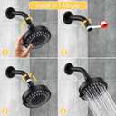 AISOSO Shower Head, 5 Modes High Pressure Shower Heads for Relaxed Shower Experience, 4.1 Inch Bathroom Fixed Showerhead Even at Low Water Pressure for Powerful Spray, Matte Black