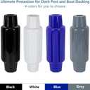 Dock Bumpers for Poles 2/4/6 Pack, Dock Post Bumpers 2" Diameter, Dock Bumpers for Docking Pole Bumpers for Post Slip-on Vertical Soft UV-Resistant Marine Grade Vinyl Black/White/Blue/Grey/Red/Purple