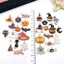 215Pcs Keychain Making Kit with 124 Charms 22 Keychain Clips, Extender Chains and Piler, Halloween Ghost Bat Witch Hat Charms for DIY Crafts Supplies & Jewelry Making Women Bag Party Favor Gifts