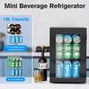 Electactic 24 Cans Mini Fridge, 0.6 cu ft Beverage Refrigerator Cooler with Digital Temperature Control, Compact Drink Dispenser for Soda Beer, for Home Office Dorm, Black