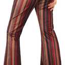 Unittype 5 Pcs 60s 70s Outfits Women Hippie Disco Costume Boho Flared Pant Peace Sign Necklace Earring for Halloween Party (XX-Large)