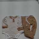 Newborn Baby Boy Girl Clothes Ribbed Knitted Long Sleeve Romper Pants Solid Cotton Infant Fall Winter Outfits 2Pcs, Size 80