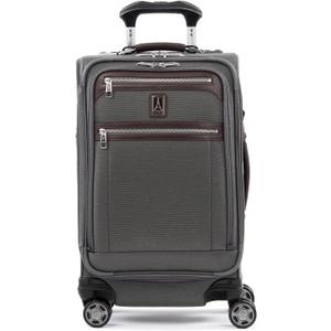 Travelpro Platinum Elite Softside Expandable Carry on Luggage, 8 Wheel Spinner Suitcase, USB Port, Suiter, Men and Women, Vintage Grey, Carry On 21-Inch
