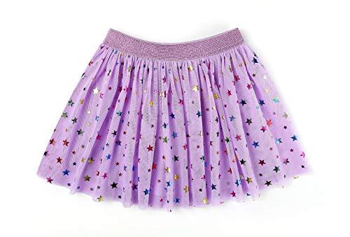 DANI CHINS Girl's Layered Tutu Skirt Tulle Princess Sparkle Skirt (Lt.Purple, 07)