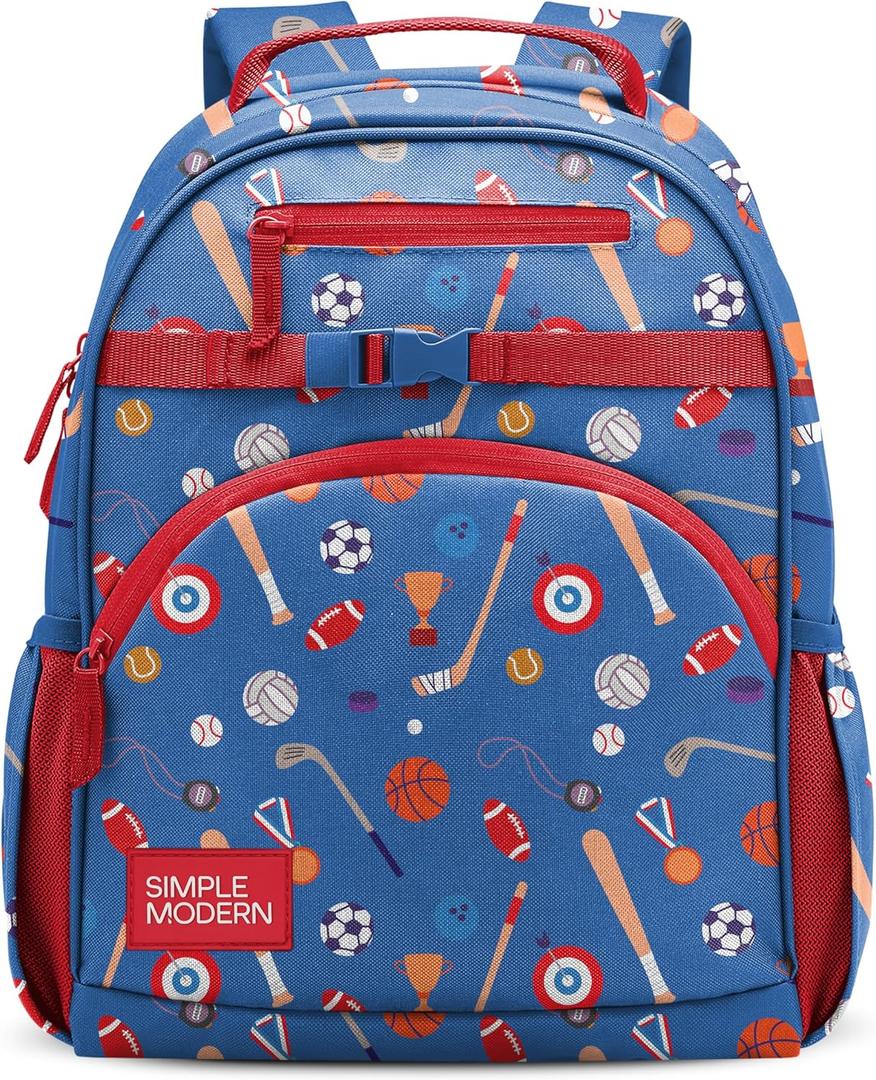 Simple Modern Medium Toddler Backpack for School Girls and Boys | Kindergarten Elementary Kids Backpack | Fletcher Collection | Kids - 15" tall | Sports Balls