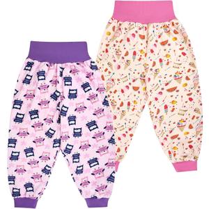 MooMoo Baby Leakproof Diaper Pants for Potty Training 2 Packs Bedtime Potty Training Pants for Boys and Girls, 5-7 Year