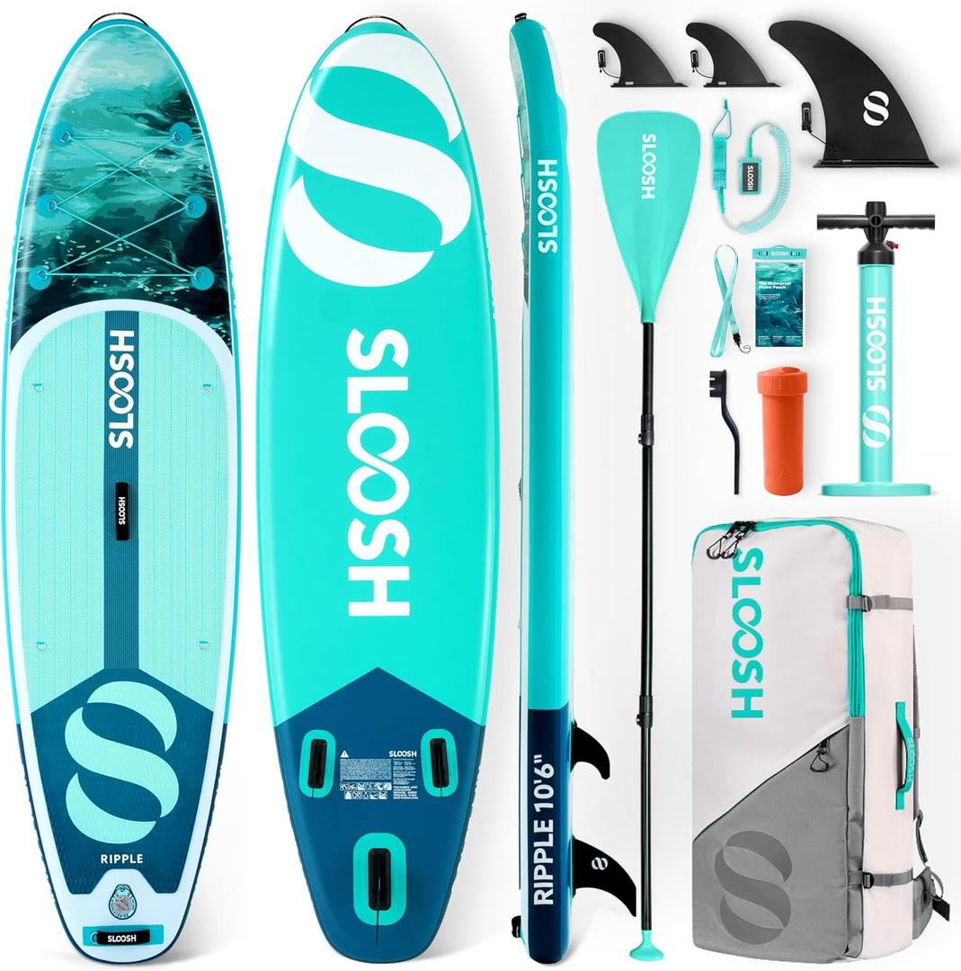 SLOOSH Inflatable Stand Up Paddle Board for Adult, Inflatable Paddle Boards with Premium Accessories, Non-Slip EVA Deck, Ultra-Light Carry Bag Pump, Blow Up SUP for All Skill Levels