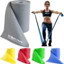 Starktape Resistance Bands Non-Latex Professional Roll. Physical Therapy Elastic Exercise Fitness Workout Band for Upper & Lower Body, Pilates, Rehab, Yoga, Pilates, Training. X-Heavy Grey 8 Yard