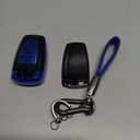 Sindeda for Ford Key Fob Cover with Keychain Soft Full Protection Key Shell Key Case Compatible with Mustang Fusion Raptor F150 Explorer Expedition Lincoln Aviator Corsair (Blue, 4 Buttons)