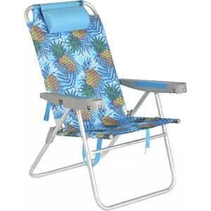 SUNNYFEEL Tall Beach Chair for Adults, High Back High Seat Folding Chairs, 28 inches x 26 inches x 42 inches