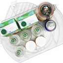 Lazy Susan Turntable for Refrigerator, Square Turntable Organizer for Fridge Cabinet, Pantry, Countertop | 16.5" x 11.1" (Rectangle 2 Pack - Clear)