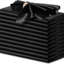 P Pothuiny 12 Pcs Black Satin Napkins 17 x 17 Inches, Square Smooth Wedding Dinner Napkins Silky Satin Cloth Napkins Table Napkins for Banquet Party Restaurant Decor, Thanksgiving, Christmas