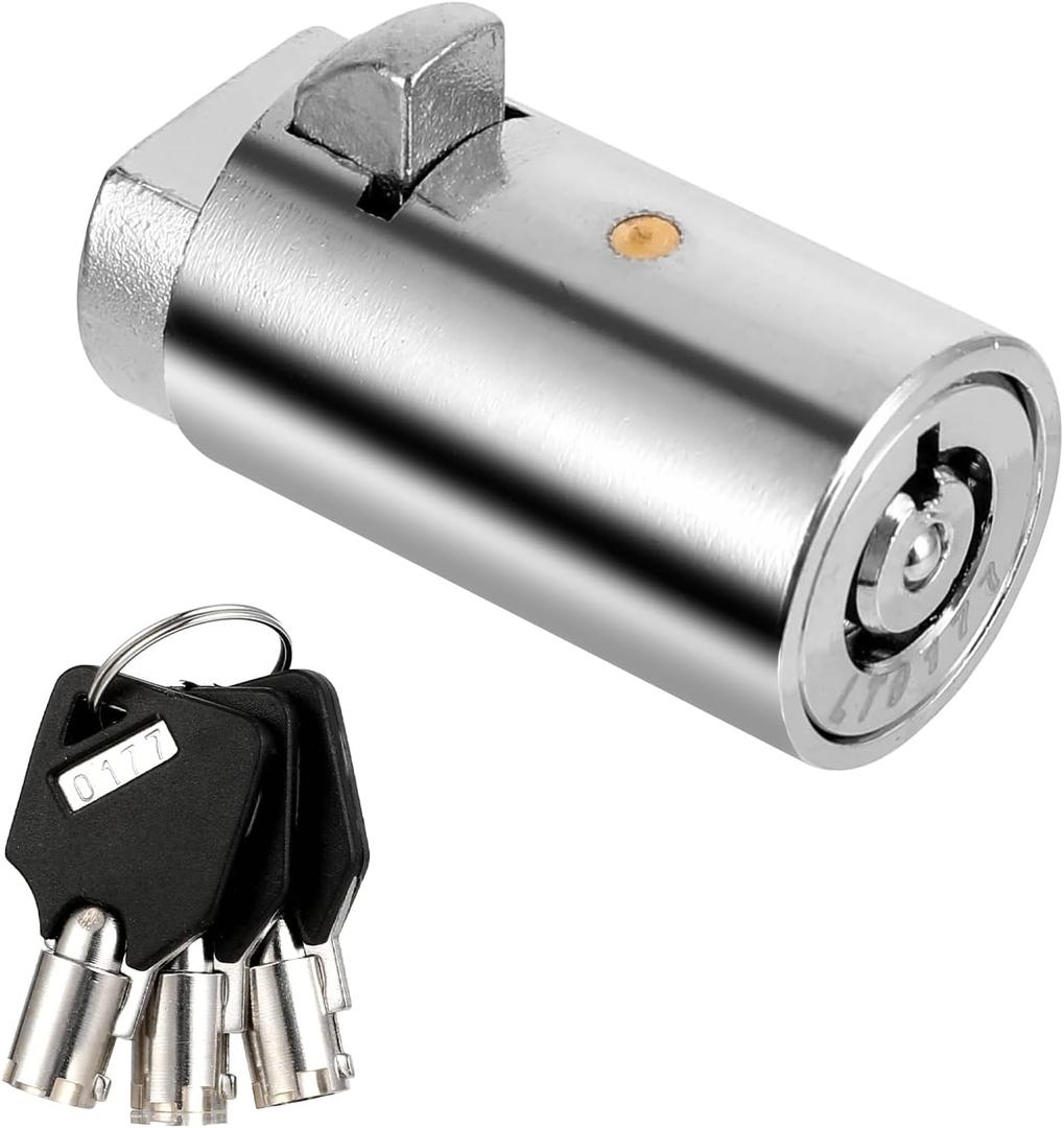 Tubular Lock Set Vending Machine Lock Keys Cylinder Locks for Storage Unit T Handle Vending Machine Locks for Coke Snack Candy Soda Machines (3 Keys)