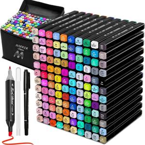Tommax 120 Colors Dual Tip Alcohol Markers, Sketch Markers Set for Kids Adults Artists Painting, Coloring, Sketching, Multicolor