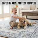 Muddy Mat® Azure 5ft x 7ft Washable Muddy Carpet for Living Room, Bedroom & Dining Room – Modern Soft Low Pile Non Slip Carpet – Pet Friendly Waterproof Foldable Area Rugs for Home