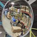 36 Acrylic Outdoor Convex Mirror With Plastic Back, Round Security Mirror for the Garage Blind Spot, Store Safety, Warehouse Side View, Circular Wall Mirror for Personal/Office Use -Vision Metalizers 36"L x 4.5"W