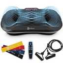 Lifepro Waver Vibration Plate Exercise Machine  High-Intensity Vibration Plate for Lymphatic Drainage  Full-Body Workout Vibrating Platform with Loop Bands  Fitness Equipment for Strength & Toning (Black)