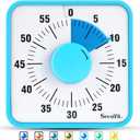 Secura Home 60-Minute Visual Timer, 7.5 Inch Oversize Countdown Timer Clock for Kids and Adults, Durable Mechanical Time Management Tool with Magnetic Backing Sky Blue