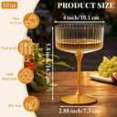 24PCS Plastic Martini Glasses, Gold Stem Disposable Coupe Cups, 10 oz