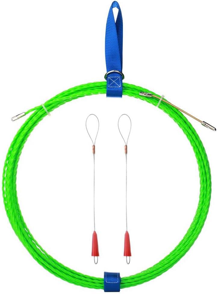 Fish Tape Wire Puller Through Wall Wire Threader Fish plus Fish Cable Fastener with Steel rope 32FT(10M)