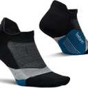 Feetures Elite Light Cushion No Show Tab Athletic Ankle Socks - Sport Sock with Targeted Compression M Pack of 3