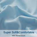 SONORO KATE Bed Sheet Set Super Soft Microfiber 1800 Thread Count Luxury Egyptian Sheets 16-Inch Deep PocketWrinkle and Hypoallergenic-4 Piece (Spa Blue, King)