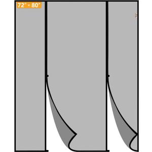 Yotache Magnetic Screen Door for Sliding Doors 72"x80", Screen Size 74"x81", Double-Sided Opening Screen Reinforced Mesh with Strong Magnets for French Front/Back Patio Doors (Black)