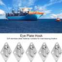 Walfront Pad Eye Plate U Hooks 10Pcs 304 Stainless Steel Wall Ceiling Hammock Hangers Marine Hardware