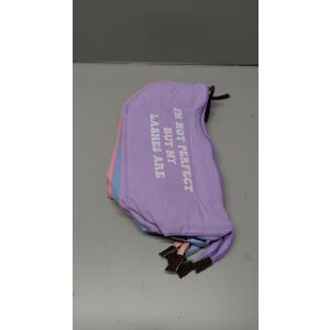 6 Pack Small Canvas Makeup Bags with Zipper for Women, 3 Colors/Designs (8 x 4 x 6 In) 