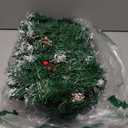 9FT Flocked Christmas Garland, Artificial Snowy Xmas Garland, Indoor Outdoor Winter Garland with Pine Cones and Red Berries for Christmas Decorations Table Mantle Room