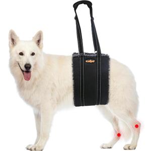 Comfpet Portable Dog Lift Harness, Thickened Lambswool Dog Lift Harness for Hind Leg, Hip Support Harness Helps Elderly, Injured, After Surgery (Medium)