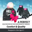 Nickelodeon JoJo Siwa Hugs & Bows Girls Winter Hat and Gloves Cold Weather Set, Age 4-7