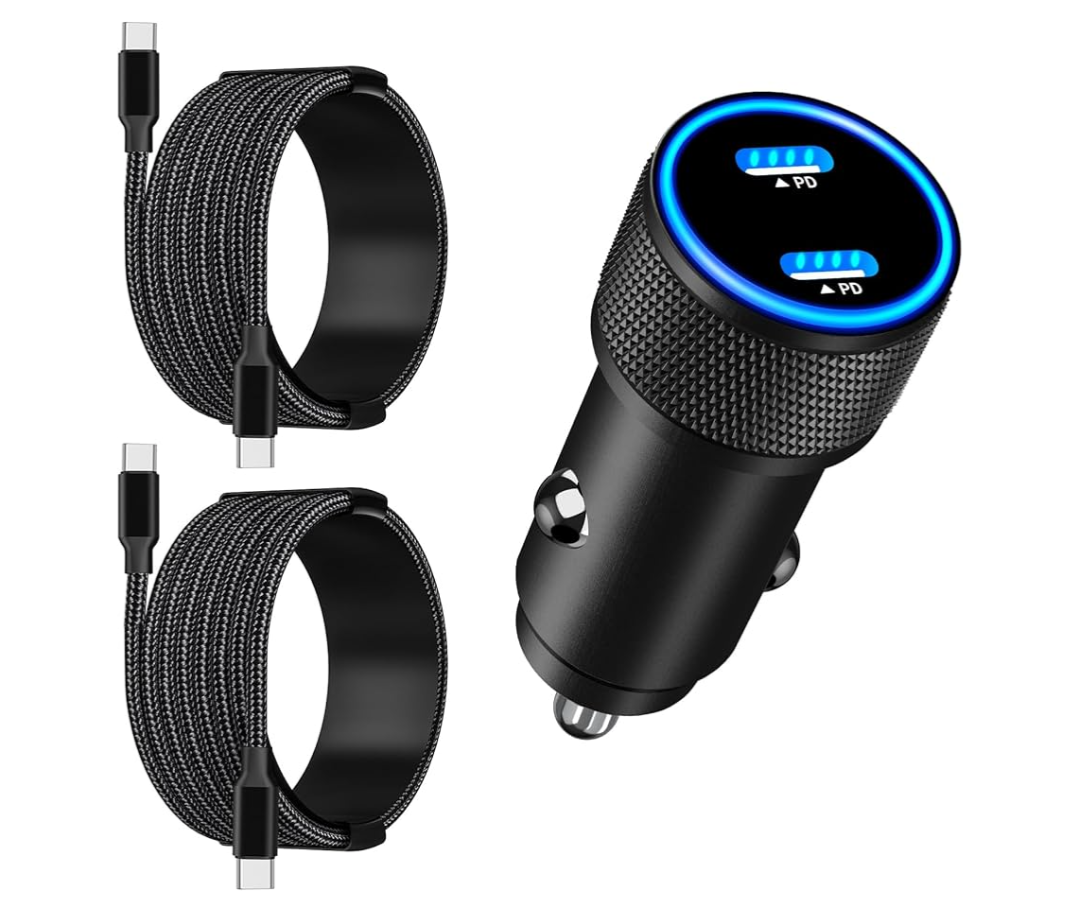 [Apple MFi Certified] iPhone 17 Car Charger Fast Charging, Linocell 90W Dual PD Power Cigarette Lighter USB-C Car Charger Pack Type-C Cord for iPhone 17/17 Pro Max/16 Pro/15/Galaxy S25/S24/Pixel 2 PACK