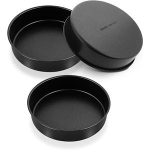P&P CHEF 9.5 Inch Cake Pan Set of 3, Non-Stick Round Cake Pans Tins for Tier Smash Cakes, Baking Pans Set & Essential Bakeware, Stainless Steel Core & Leak-Proof