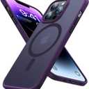 TORRAS Magnetic Designed for iPhone 13 Pro Max Case, [Military Grade Drop Tested] [Compatible with MagSafe] Shockproof Translucent Hard Back Soft Slim Protective Case for iPhone 13 Pro Max, Purple