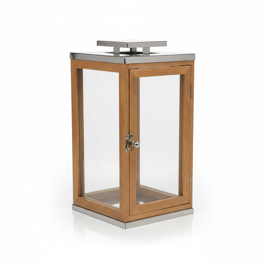 Wildwood Lanai Teak And Glass Hurricane Sm, 17Inc