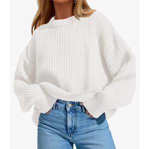 Saodimallsu Womens Oversized Sweater Long Sleeve Crewneck Ribbed Knit Pullover 2025 Fall Casual Chunky Trendy Sweaters Size m