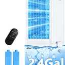 Windowless Air Conditioner w/ 4 Modes & 3 Speeds, Waterless Alert, 2.4-Gal Tank for 20H Cooling, 12H Timer, 20FT Remote, 70 Auto Swing Evaporative Air Cooler, Portable AC Unit for Bedroom