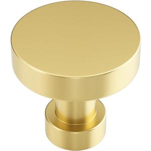 20 Pack Gold Cabinet Knobs and Pulls - Round Drawer Knobs, Brushed Brass for Kitchen Cabinets