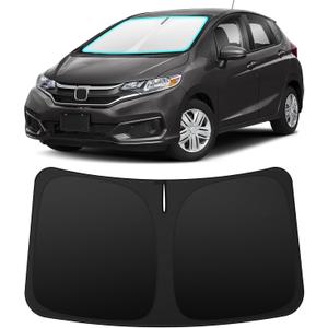 INSAUTO Custom Fit Windshield Sun Shade Accessories for Honda Fit 2007-2020, Foldable Front Window Sunshade, UV & Heat Reflector, Keeps Interior Cool, Includes Storage Bag