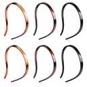 YONOY 6Pcs Plastic HairBand Designed for Eyewear No Pressure No Headache Comfortable Headbands for Women Fashion Thin Headbands Non Slip (Black, Tortoise,coffee) (1 Count (Pack of 6))