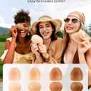 Niidor Adhesive Nipple Covers for Women Seamless Invisible Pasties Reusable Silicone Breast Petals for Daily Wear (Small, 2 Pairs-a-caramel)
