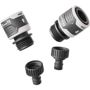 Vego Garden Hose Fitting Quick Connector Set with Water Stop & Lock Feature Quick Release Kit Hose Fittings and Adapters- V1 Set of 4