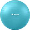 Trideer Extra Thick Yoga Ball Exercise Ball, 5 Sizes Gym Ball, Heavy Duty Ball Chair for Balance, Stability, Pregnancy, Quick Pump Included (L(23-26ines/58-65cm), Turkis)