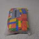 LOKMU 4 Pcs Shower Curtain Sets with Non-Slip Rugs,Toilet Lid Cover and Bath Mat,Colorful Blocks Waterproof Shower Curtain with 12 Hooks, Bathroom Decor Sets, 72"x 72"