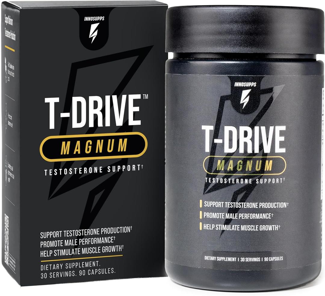 InnoSupps T-Drive Magnum Testosterone Booster & Muscle Builder, 30 Servings, EXP 11/2027