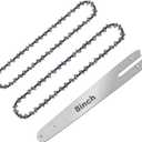 8 Inch Chainsaw Chain Replacement- 2 Chains and 1 Guide Bar for 8 Inch Mini Chainsaw with 45 Drive Links, Compatible with Cordless Electric Battery Powered Handheld Chainsaws