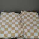 Checkered Blanket Flannel Throw Blankets Soft Cozy Checkered Grid Print Chessboard Gingham Pattern Throws for Bed Sofa Couch for All Seasons, 60x80 Inch, Blonde (Blanket-60"x80", 01 Blonde)