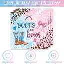48Pcs Gender Reveal Decorations Boots or Bows Baby Gender Reveal Plates Napkins Forks Decorations Set for 16 Guests (blue and pink)
